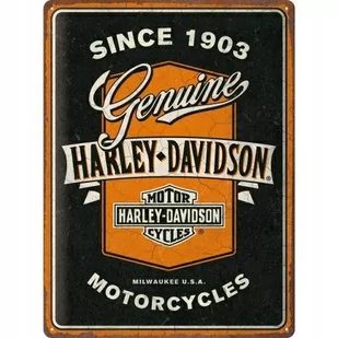Tablica szyld HARLEY-DAVIDSON GENUINE MOTORCYCLES 1903 blacha metal 30x40 - Akcesoria motoryzacyjne - miniaturka - grafika 1
