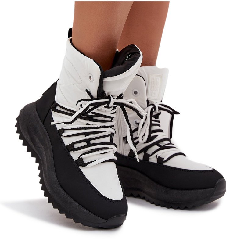 Śniegowce Damskie Na Zamek Big Star SS274060 Biało-Czarne-36