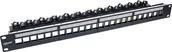 Patchcordy - InLine InLine® Patch panel 24-way, Keystone empty panel Patch panel, 19", 1U, black RAL9005 - miniaturka - grafika 1