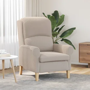 vidaXL Ergonomiczny fotel Jasnoszary Poliester, Drewno Standardowy - Fotele - miniaturka - grafika 1