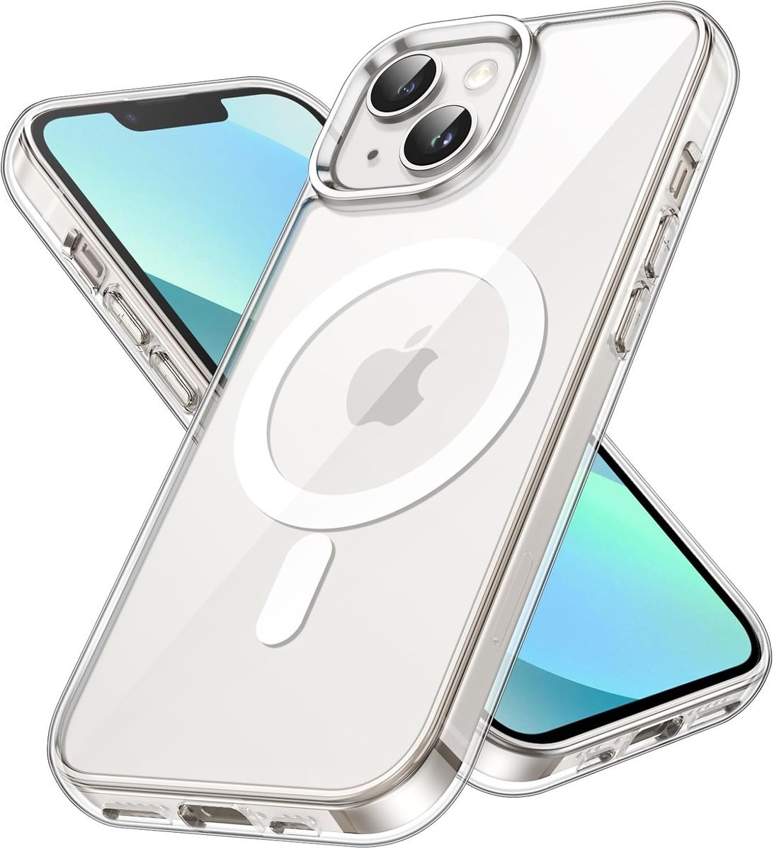 JETech Magnetyczna Etui dla iPhone 13 mini 5,4 Cala Kompatybilny z MagSafe Bezprzewodowy Ładowanie, Odporny Wstrząsy Case, Przezroczysty Tył, Odporn..