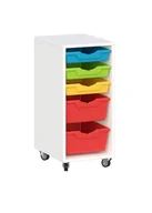 Meble do szkół i przedszkoli - Mobilny regał z pojemnikami Primo 233 - miniaturka - grafika 1