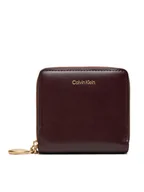 Portfele - Calvin Klein Mały Portfel Damski Hardware Square Zip Around LV04F1044G Bordowy - miniaturka - grafika 1