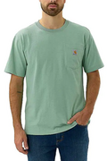 Koszulki sportowe męskie - Koszulka męska T-shirt Carhartt Heavyweight Pocket K87 G82 Sea Green Heather - miniaturka - grafika 1