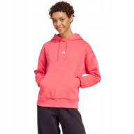 Bluzy damskie - Bluza damska adidas Essentials Small Logo Feel Cozy Hoodie koralowa KE4380 - miniaturka - grafika 1