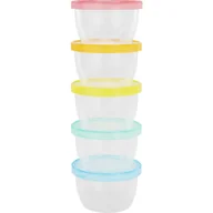 Miseczki i talerzyki dla dzieci - Badabulle Maxi Fun Colors miska z wieczkiem 5x250 ml - miniaturka - grafika 1