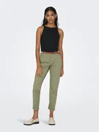 Spodnie damskie - ONLY Spodnie materiałowe 15218519 Zielony Regular Fit - miniaturka - grafika 1