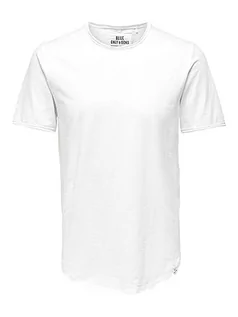 Koszulki męskie - Only & Sons T-shirt męski, biały, XXL, Biały., XXL - grafika 1