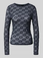 Bluzki damskie - Bluzka z długim rękawem o kroju slim fit z mieszanki bawełny model ‘LOLA’ - miniaturka - grafika 1