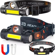 Latarki - Latarka Czołowa Czołówka Lampka Na Głowe Cob 4w1 - miniaturka - grafika 1