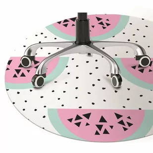 Podkładka pod krzesło obrotowe Arbuzy i kropki fi100 cm - Podnóżki, podpórki, podkładki - miniaturka - grafika 1
