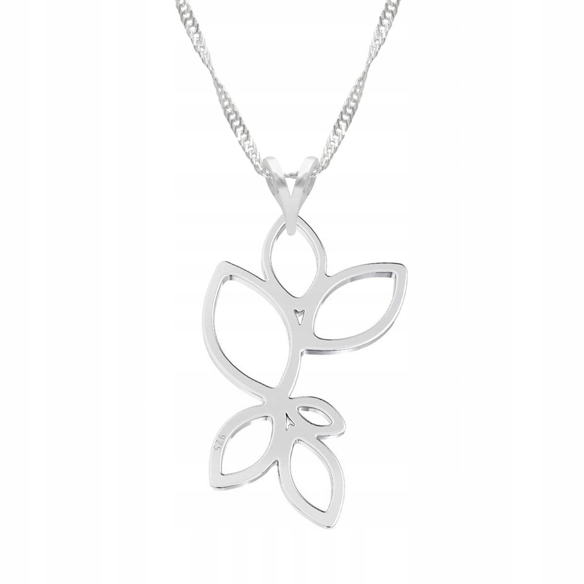 Naszyjnik Srebrny Listek Liść Natura Drzewo Las Blaszka SREBRO 925