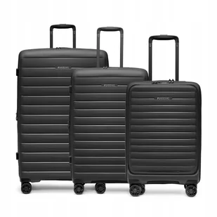 PUCCINI Zestaw Komplet 3 WALIZEK Podróżnych PP 4 Kółka Twarde 3w1 PP028-1 - Walizki - miniaturka - grafika 1