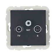 Gniazdka elektryczne - Efapel Gniazdo RTV i SAT końcowe LOGUS 90 Czarny - miniaturka - grafika 1