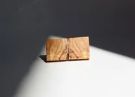 Spinki do mankietów i krawatów - Spinki z drewna oliwnego - miniaturka - grafika 1