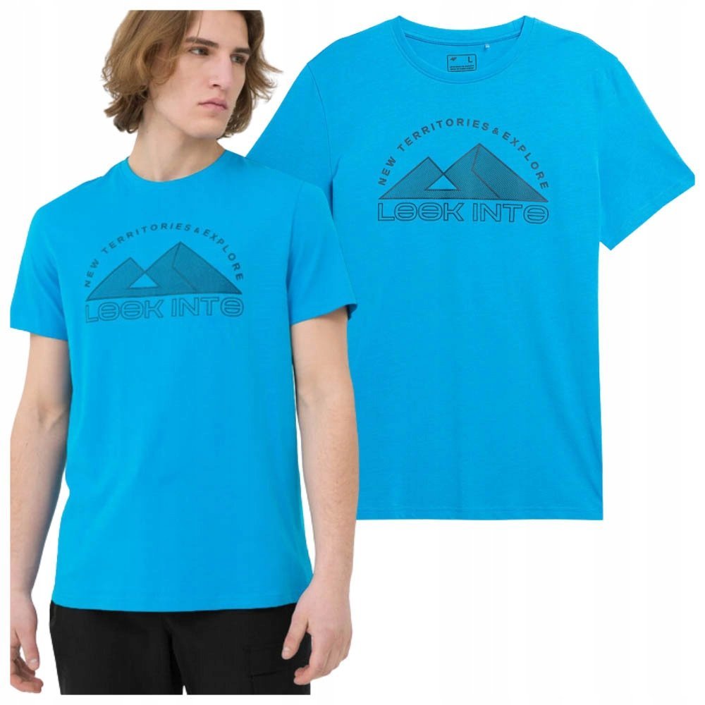 4F T-Shirt Koszulka TTSHM484 Niebieska Rozmiar S