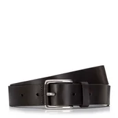 Paski - Męski pasek ze skóry naturalnej z logo brązowy - miniaturka - grafika 1