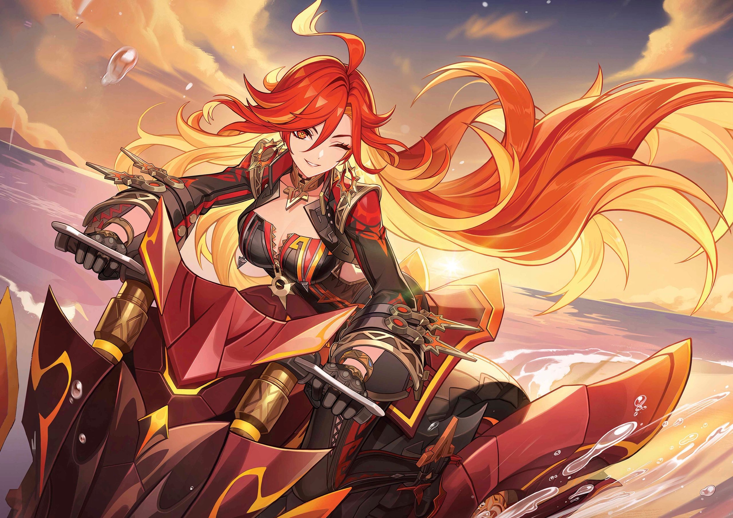 Plakat A3 Genshin Impact Anime Gra Mavuika