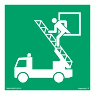 Systemy ekspozycyjne i znaki informacyjne - AE017 OKNO RATUNKOWE, PS - PŁYTA PCV 1MM FOTOLUMINESCENCYJNA; (100X100MM) - miniaturka - grafika 1