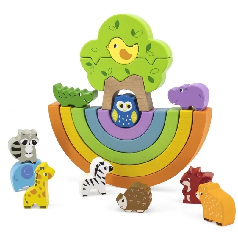 VIGA Toys Drewniana Tęcza Układanka Klocki Kreatywne Montessori