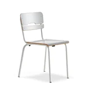 Podnóżki, podpórki, podkładki - Krzesło szkolne SCIENTIA, szerokie, 460 mm, biały/szary - miniaturka - grafika 1