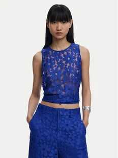Desigual Top Tanatos 25SWBW25 Niebieski Slim Fit - Koszulki i topy damskie - miniaturka - grafika 1