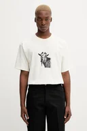 Koszulki męskie - Dickies t-shirt bawełniany męski kolor beżowy z nadrukiem DK0A8672 - miniaturka - grafika 1