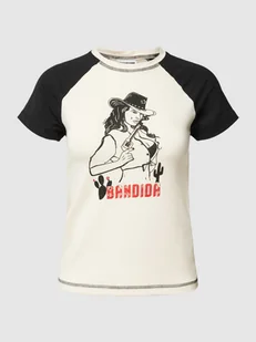T-shirt z nadrukiem z motywem i napisem model ‘KATINKA’ - Koszulki i topy damskie - miniaturka - grafika 1