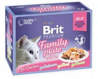 Mokra karma dla kotów - Brit Premium Family Plate dla kotów filety w galarecie mix smaków 12x85g - miniaturka - grafika 1