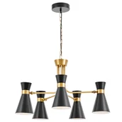 Lampy sufitowe - NOWOCZESNA LAMPA WISZĄCA CZARNO-ZŁOTA SENA W5 - miniaturka - grafika 1