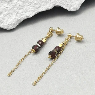 Złote kolczyki z granatami - Kolczyki - miniaturka - grafika 1