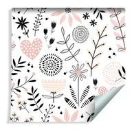 Tapety - Muralo Tapeta Dla Dzieci Delikatne Roślinki i Serduszka 188636129 - miniaturka - grafika 1