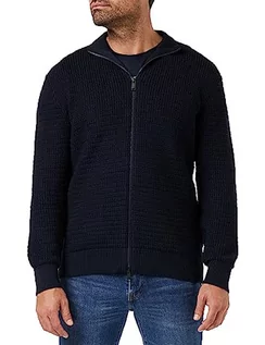 Swetry męskie - Armani Exchange Męski sweter z długim rękawem, podwójny zamek, bawełniany kardigan, grantowy, S - grafika 1