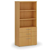 Szafy biurowe - Szafa biurowa z kombinowanymi szufladami PRIMO WOOD, 1781 x 800 x 420 mm, buk - miniaturka - grafika 1