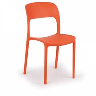 Krzesła - B2B Partner Designerskie plastikowe krzesło kuchenne REFRESCO, pomarańczowe 413028 - miniaturka - grafika 1