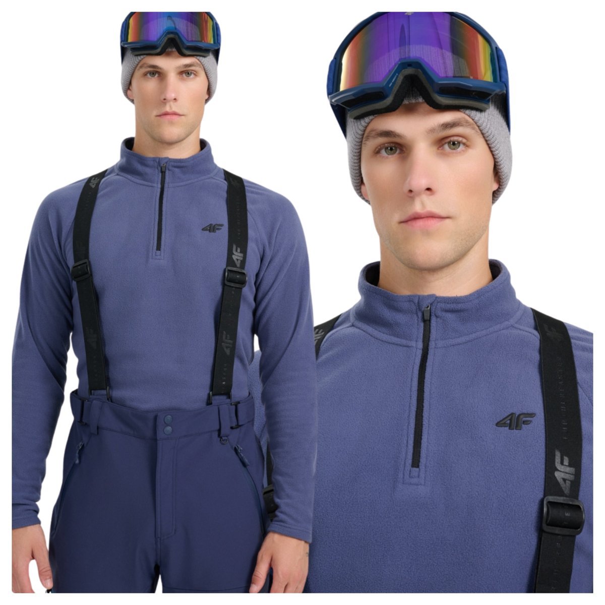 Bielizna termiczna polarowa (góra) męska 4F 4FWAW25UFLEM065-32S Niebieski XXL