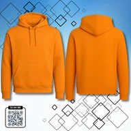 Bluzy męskie - Bluza uniwersalna typu kangurka z kapturem bez nadruku rozmiar L pomarańczowa 320g bawełny - miniaturka - grafika 1