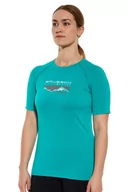 Koszulki sportowe damskie - Koszulka termoaktywna damska Brubeck Dynamic Outdoor SS13830 turkusowy - miniaturka - grafika 1