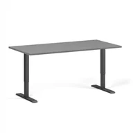 Biurka - Stół z regulacją wysokości ULIX, elektryczny, 675-1325 mm, blat 1600x800 mm, podstawa czarna, grafit - miniaturka - grafika 1