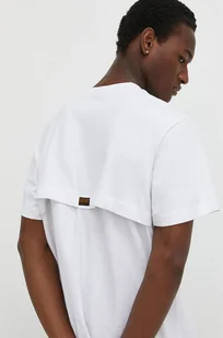 G-Star Raw t-shirt bawełniany męski kolor biały gładki - Koszulki męskie - miniaturka - grafika 1