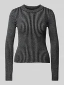 Bluzki damskie - Bluzka z długim rękawem o kroju slim fit z dzianiny z wiskozy model ‘CHRISTA’ - miniaturka - grafika 1