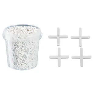 Krzyżyki dystansowe do glazury 2 mm białe wiaderko 1500 sztuk Hardy - Narzędzia glazurnicze - miniaturka - grafika 1