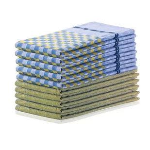 Zestaw 10 żółto-niebieskich ścierek bawełnianych DecoKing Louie, 50x70 cm - Ściereczki, gąbki, czyściki - miniaturka - grafika 1