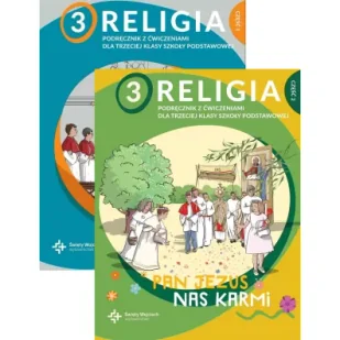 Pakiet: Religia 3. Pan Jezus nas karmi. Podręcznik z ćwiczeniami dla trzeciej klasy szkoły podstawowej. Części 1-2 - Podręczniki dla szkół podstawowych - miniaturka - grafika 1
