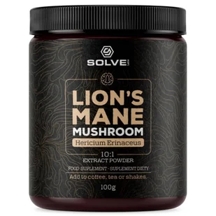 Lion’s Mane (Soplówka jeżowata) 10:1 Mushroom Solve Labs - 100g - Suplementy naturalne - miniaturka - grafika 1