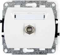 Gniazdka elektryczne - Karlik TREND Gniazdo antenowe pojedyncze typu F SAT niklowany biały GF-1 - miniaturka - grafika 1