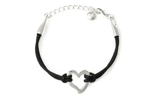 Serduszko Na Sznurku Czrana Bransoletka - Bransoletki - miniaturka - grafika 1