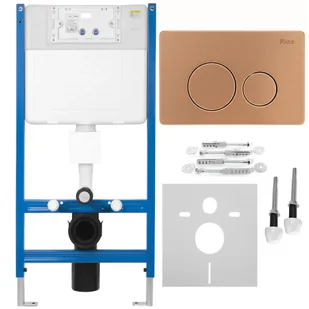Rea Stelaż zestaw podtynkowy K011A-Q do mis WC z przyciskiem I Miedź Szczotkowana - Stelaże i zestawy podtynkowe do WC Rea Stelaż zestaw podtynkowy K011A-Q do mis WC z przyciskiem I Miedź Szczotkowana - Stelaże i zestawy podtynkowe do WC - miniaturka - grafika 1