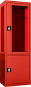 Meble i wyposażenie gabinetów medycznych - MDBW/1s.3020 szafa lekarska 1-skrzydłowa 2-komorowa czerwona - miniaturka - grafika 1