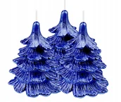 Świece - Świece świeczki świąteczne choinki granat zestaw 3 - miniaturka - grafika 1